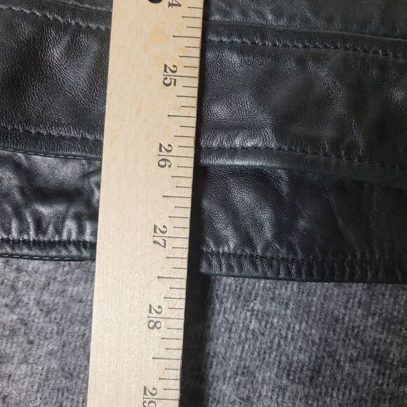 John Varvatos USA Stars Men's Jacket Size L  Black Sheep Skin Washed Leather - Picture 12 of 15